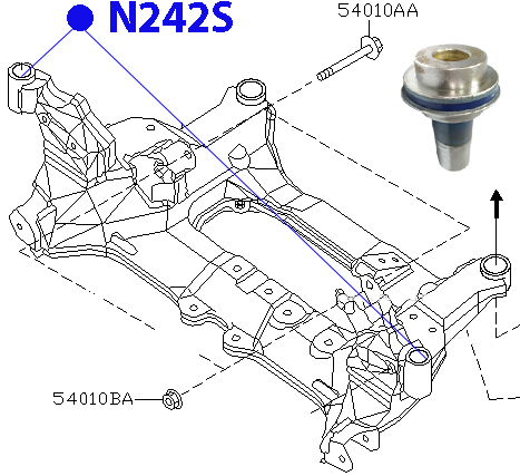 Сайлентблок подрамника передний ФОРТУНА                N242S