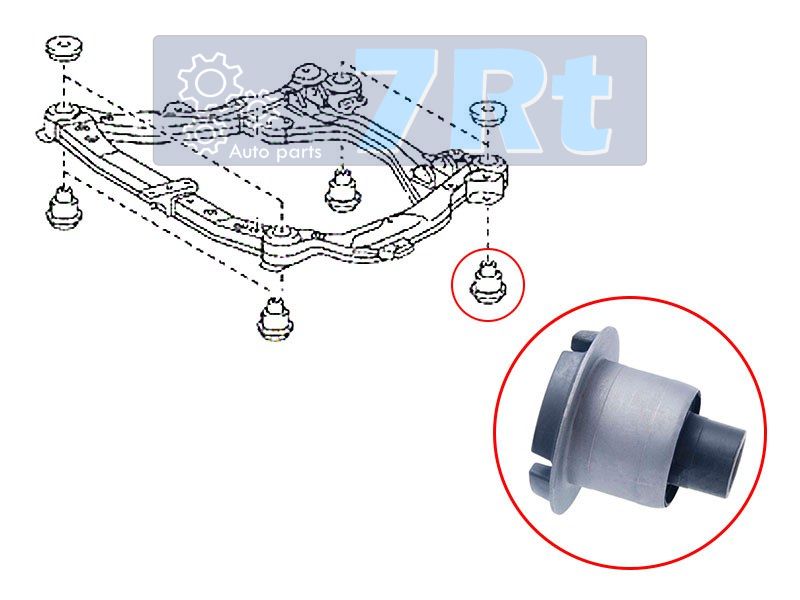 Сайлентблок подрамника задний toyota camry 06-15lexus es240350 06- LH 7RT                DRA26886