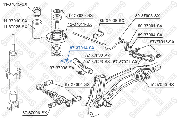 Подвеска, рычаг независимой подвески колеса Stellox                87-37014-SX