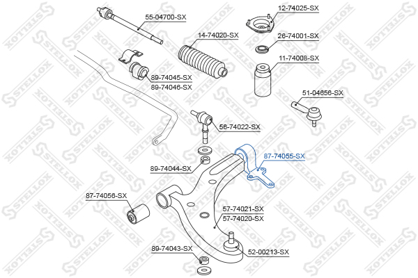Подвеска, рычаг независимой подвески колеса Stellox                87-74055-SX