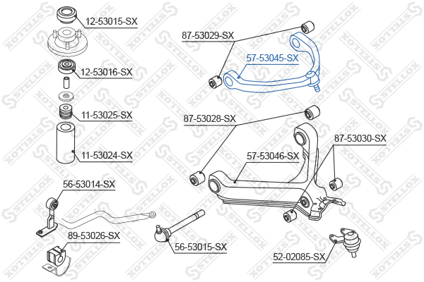 Рычаг независимой подвески колеса Stellox                57-53045-SX