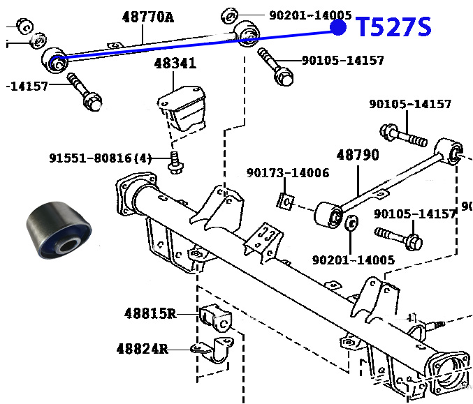 Сайлентблок задней продольной тяги ФОРТУНА                T527S