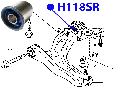 Сайлентблок задний переднего рычага | перед | ФОРТУНА                H118SR