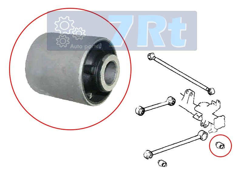 Сайлентблок RR задней нижней продольной тяги toyota 4runnerhilux surfland cruiser prado 95-02 7RT                DRA25211