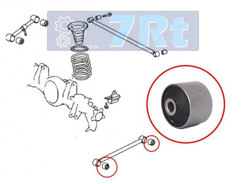 Сайлентблок заднего нижнего продольного рычага toyota land cruser 200lexus lx570 07 ssang yong NEW 7RT                DRA25220