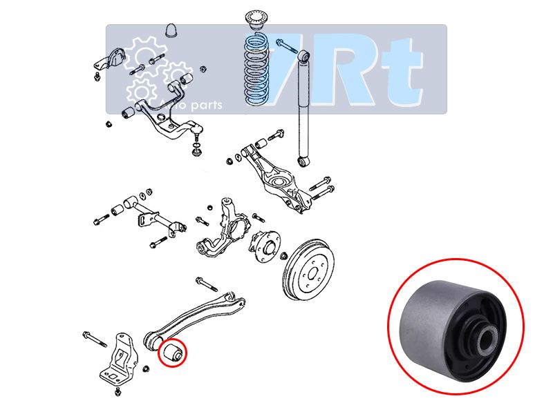 Сайлентблок задней продольной тяги hyundai sonata (ef) 01-13kia optimamagentis 01-05 7RT                DRA28592