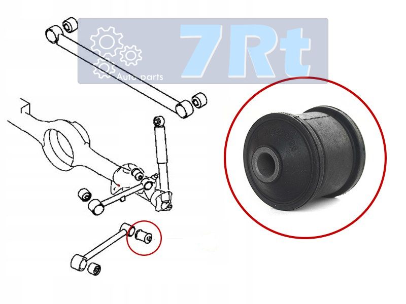 Сайлентблок заднего нижнего продольного рычага задний mitsubishi pajero pininio 99-05 7RT                DRA47826