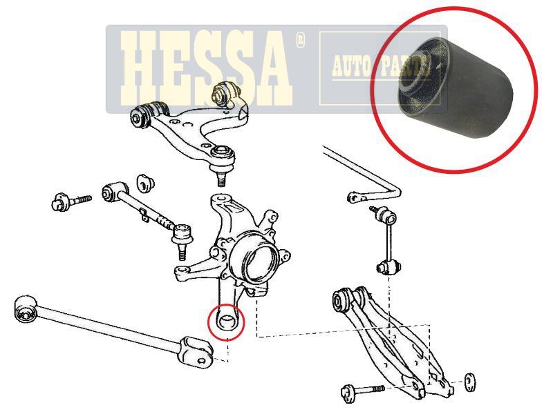 Сайлентблок неподвижный задней цапфы Mark2,Altezza,Verossa 00- HESSA                ZZXV18220