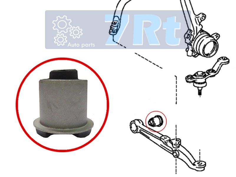 Сайлентблок нижнего FR рычага toyota brevischasercrestacrownmajestamark2verossa 92-07 7RT                DRA25127