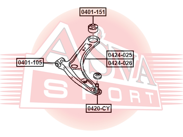 Сайлентблок рычага подвески Asva                0401-151