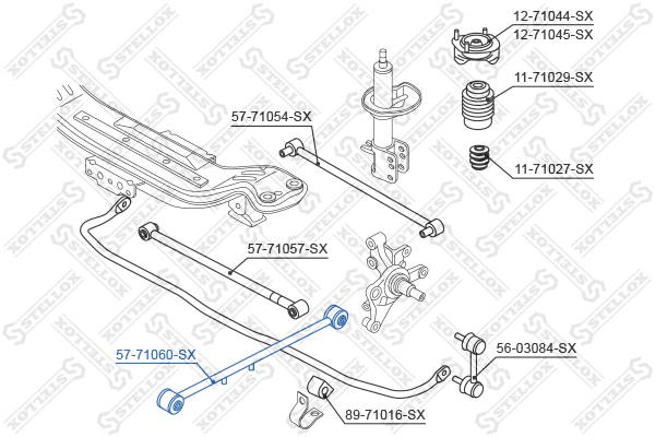 Тяга  стойка, подвеска колеса Stellox                57-71060-SX