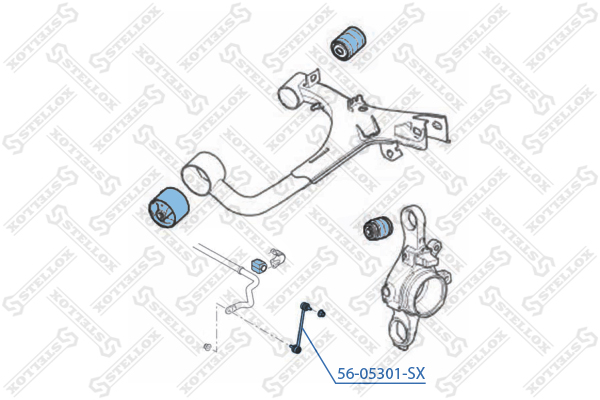 Тяга стабилизатора заднего | зад | Stellox                56-05301-SX