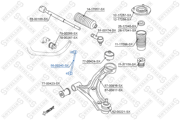 56-00240-sx_тяга стабилизатора переднего! suzuki g Stellox                5600240SX