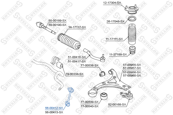 Стойка Stellox                56-00412-SX