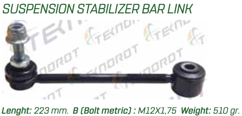 Стойка переднего стабилизатора lr, m12x1.75, L=223mm | зад | TEKNOROT                JE-177