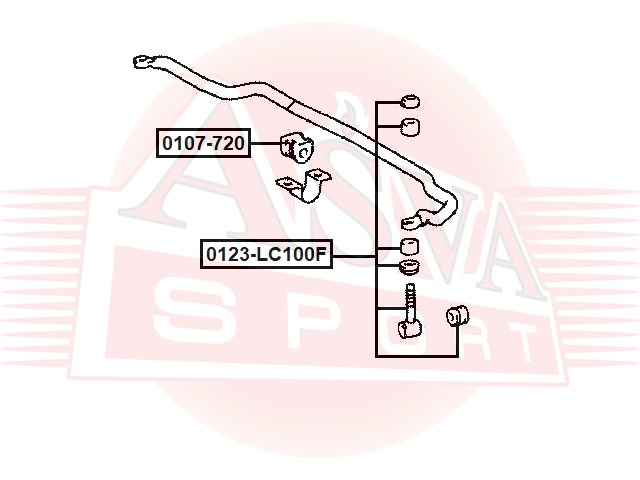 Тяга стабилизатора | перед правлев | Asva                0123-LC100F