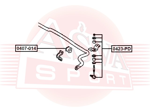 Тяга стабилизатора задняя | зад правлев | Asva                0423-PD
