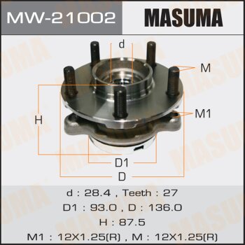 Ступичный узел fuga Y50 (with abs) | перед лев | Masuma                MW21002