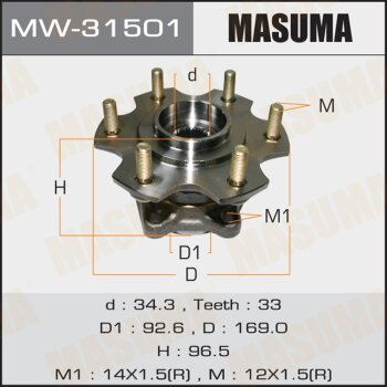Ступичный узел masuma rear pajero v87w, v97w | зад лев | Masuma                MW31501