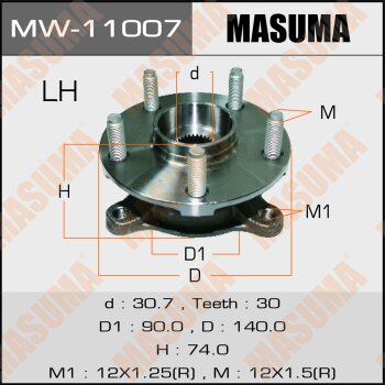 Ступичный узел masuma front crown grs201 lh | перед лев | Masuma                MW11007