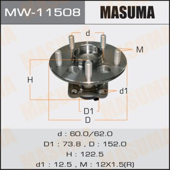 Ступичный узел masuma rear corolla nre150l | зад лев | Masuma                MW11508