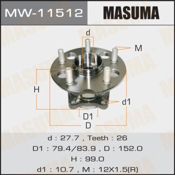 Ступичный узел masuma rear rav4 aca21l | зад лев | Masuma                MW11512