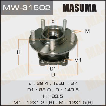 Ступичный узел masuma rear outlander cw6w | зад лев | Masuma                MW31502