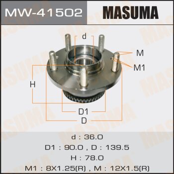 Ступичный узел rear premacy, mpv | зад лев | Masuma                MW41502