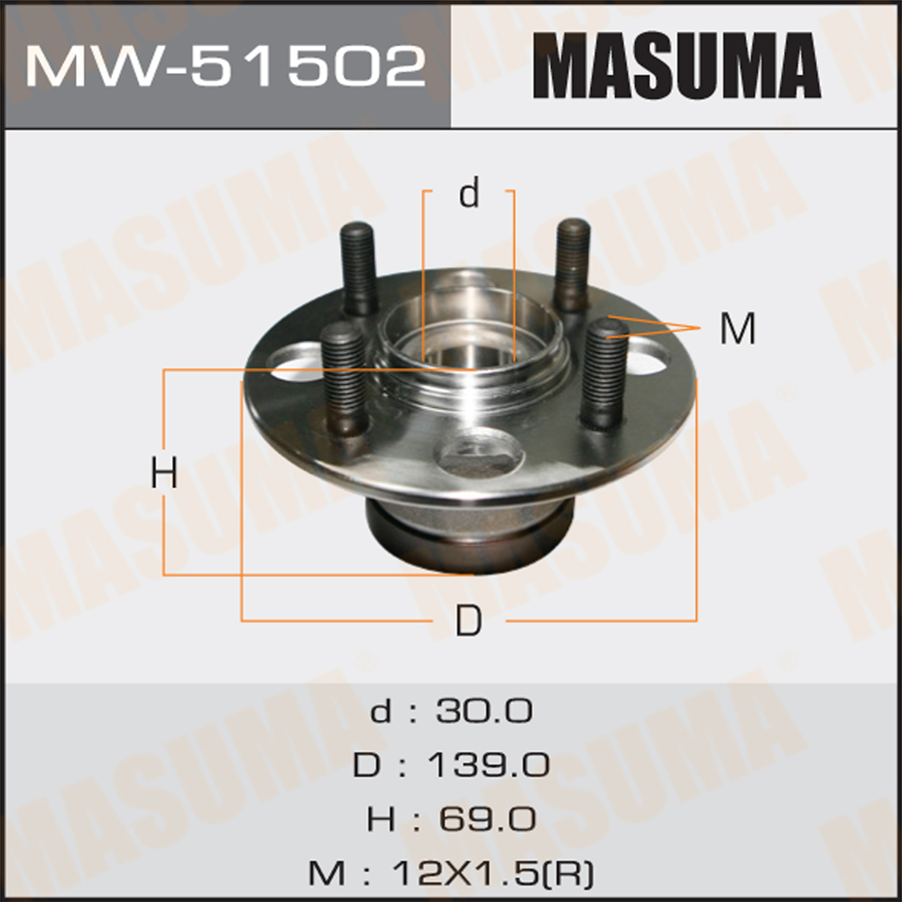 Ступичный узел masuma rear jazz, fit ge | зад лев | Masuma                MW51502