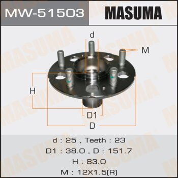 Ступичный узел Masuma mw-51503 rear cr-v rd6, RD7 | зад | Masuma                MW51503