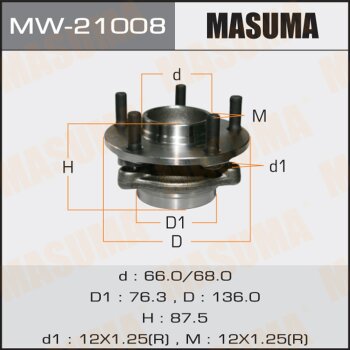 Ступичный узел masuma front skyline V35 (with abs) | перед лев | Masuma                MW21008