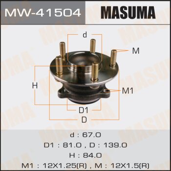 Ступичный узел masuma rear mazda 3 13- (with abs) | зад лев | Masuma                MW41504