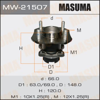 Ступичный узел masuma rear tiida c11x (with abs) | зад лев | Masuma                MW21507