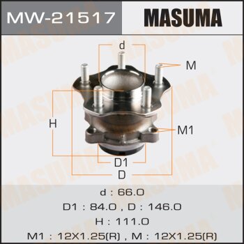 Ступичный узел masuma rear juke, leaf  yf15, ZE0 (with abs) | зад лев | Masuma                MW-21517
