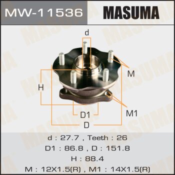 Ступичный узел masuma rear rx450h, rx200t  gyl15l, agl25l | зад | Masuma                MW-11536