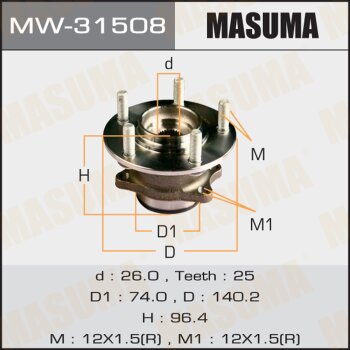 Ступичный узел masuma rear outlander, ASX  cw4w, ga2w | зад лев | Masuma                MW-31508