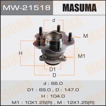 Ступичный узел masuma rear sentra, tiida 14- (with abs) | зад | Masuma                MW-21518
