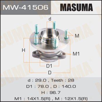 Ступица колеса | зад лев | Masuma                MW-41506