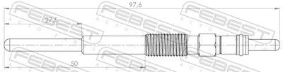 25642-003 FEBEST Свеча накаливания