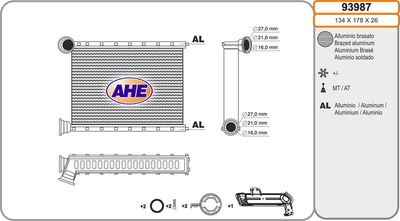 93987 AHE Теплообменник, отопление салона
