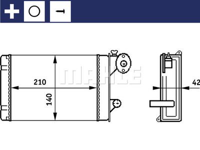 AH158000S MAHLE Теплообменник, отопление салона