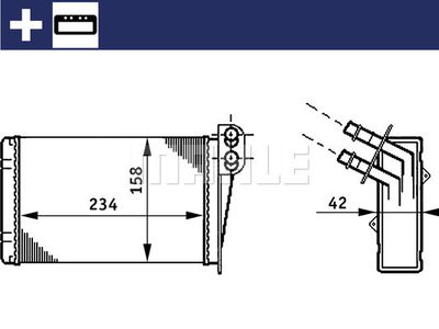 AH73000S MAHLE Теплообменник, отопление салона