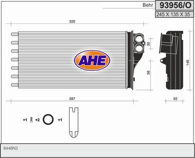 93956O AHE Теплообменник, отопление салона