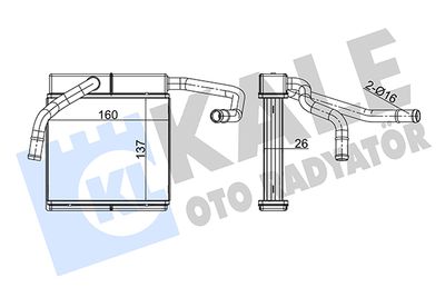 355185 KALE OTO RADYATÖR Теплообменник, отопление салона