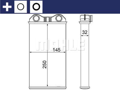 AH14000S MAHLE Теплообменник, отопление салона