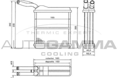 103810 AUTOGAMMA Теплообменник, отопление салона