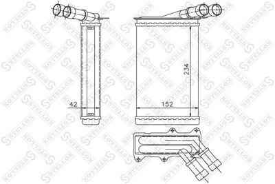 1035005SX STELLOX Теплообменник, отопление салона