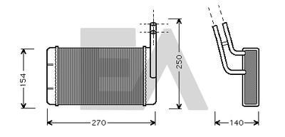 45C22008 EACLIMA Теплообменник, отопление салона