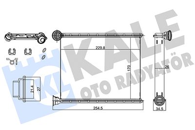 347120 KALE OTO RADYATÖR Теплообменник, отопление салона