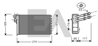 45C77009 EACLIMA Теплообменник, отопление салона